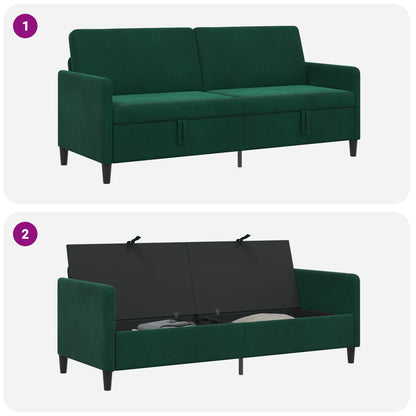 Divano con Storage Verde Scuro 192 x 78 x 87 cm Poliestere | homemem39
