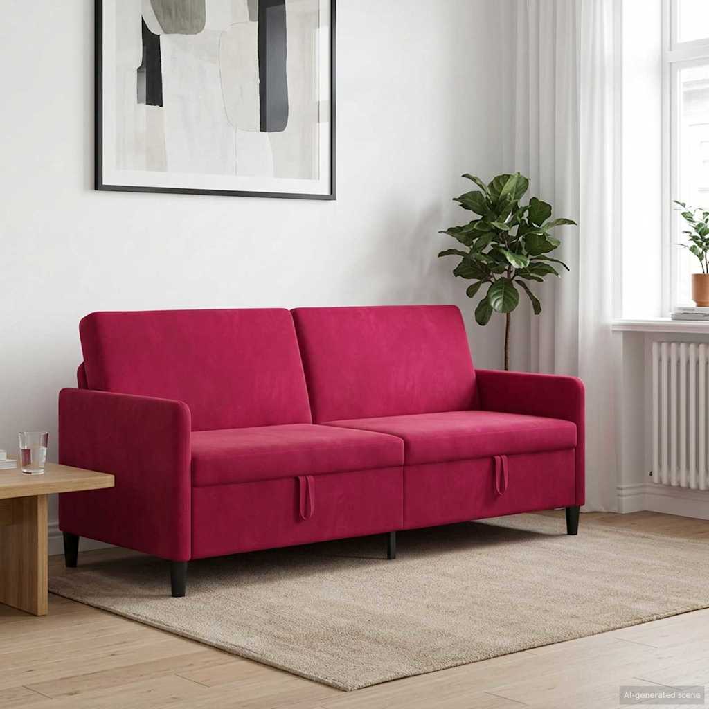 Divano con Storage Rosso Vino 192 x 78 x 87 cm Poliestere | homemem39
