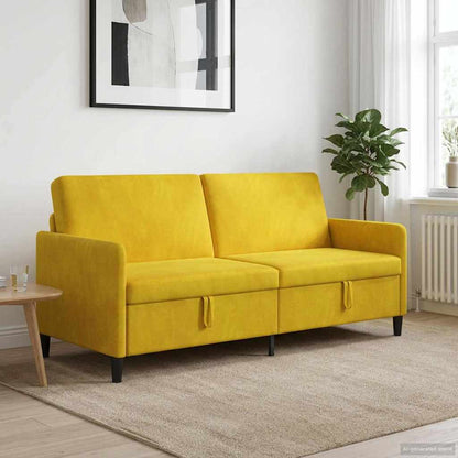 Divano con Storage Giallo 192 x 78 x 87 cm Poliestere | homemem39