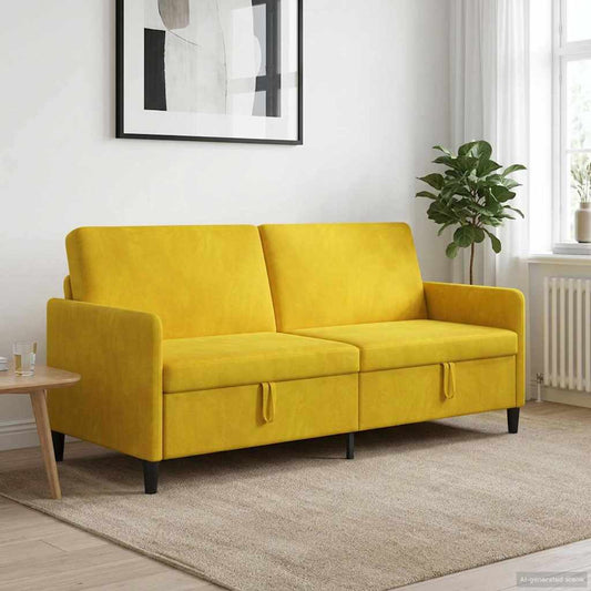 Divano con Storage Giallo 192 x 78 x 87 cm Poliestere | homemem39