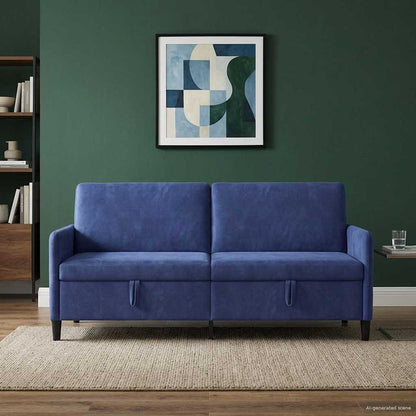 Divano con Storage Blu Polizia 192 x 78 x 87 cm Poliestere | homemem39