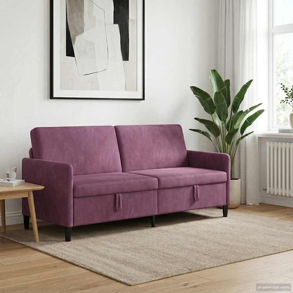 Divano con Storage Viola 192 x 78 x 87 cm Poliestere | homemem39