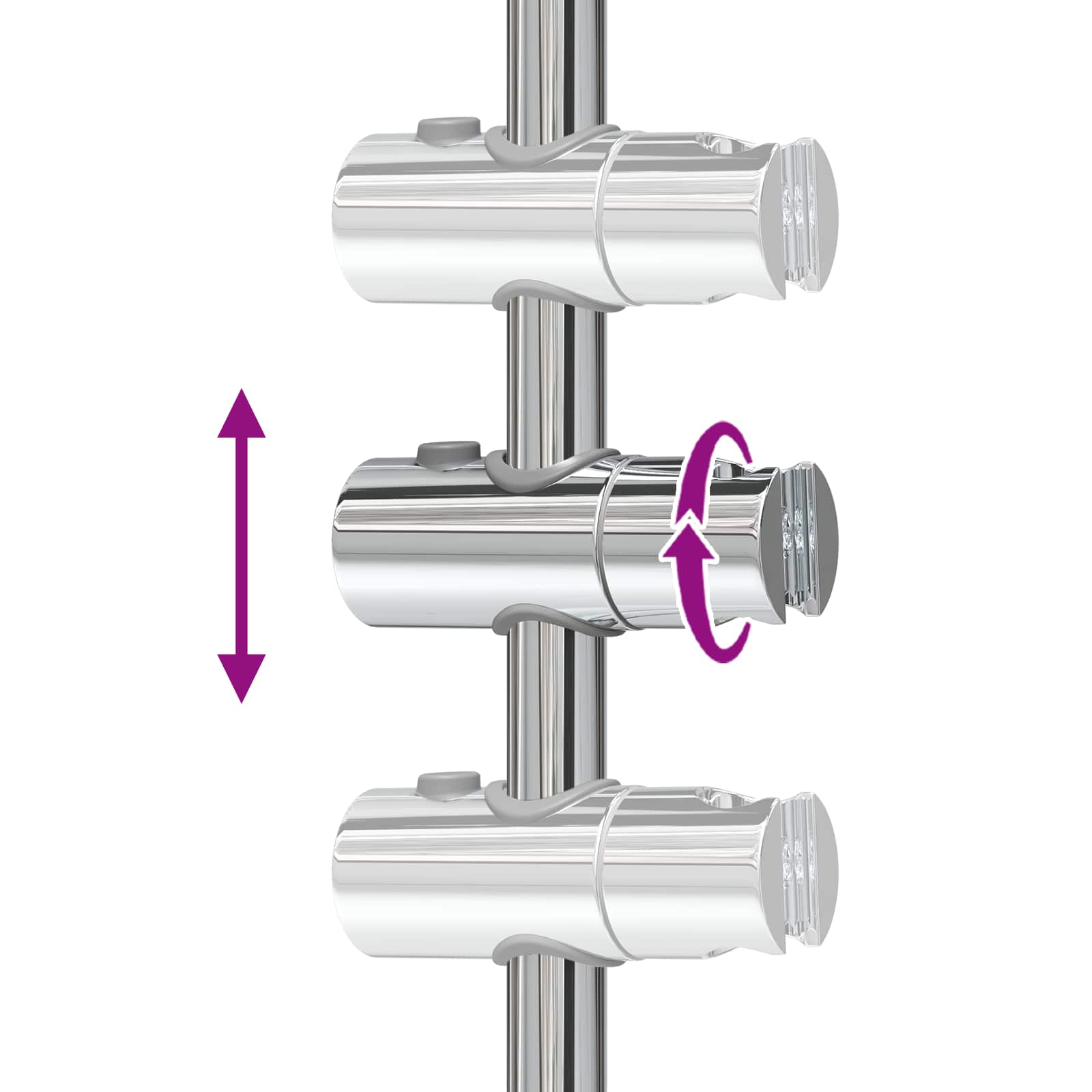 Supporto per Testa di Doccia Cromato 71 cm Acciaio Inox | homemem39