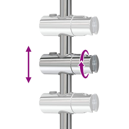 Supporto per Testa di Doccia Cromato 71 cm Acciaio Inox | homemem39