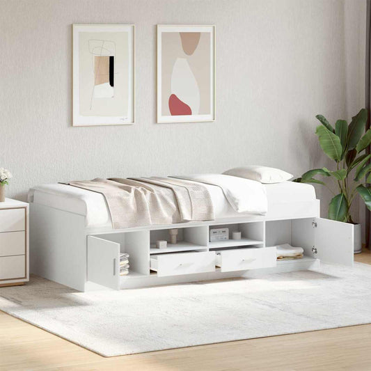 Telaio del letto con storage con cassetto Bianco 80 x 200 cm | homemem39