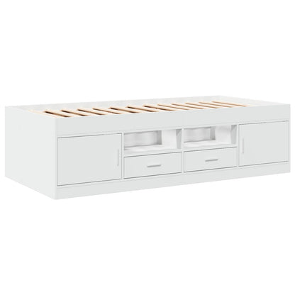 Telaio del letto con storage con cassetto Bianco 80 x 200 cm | homemem39