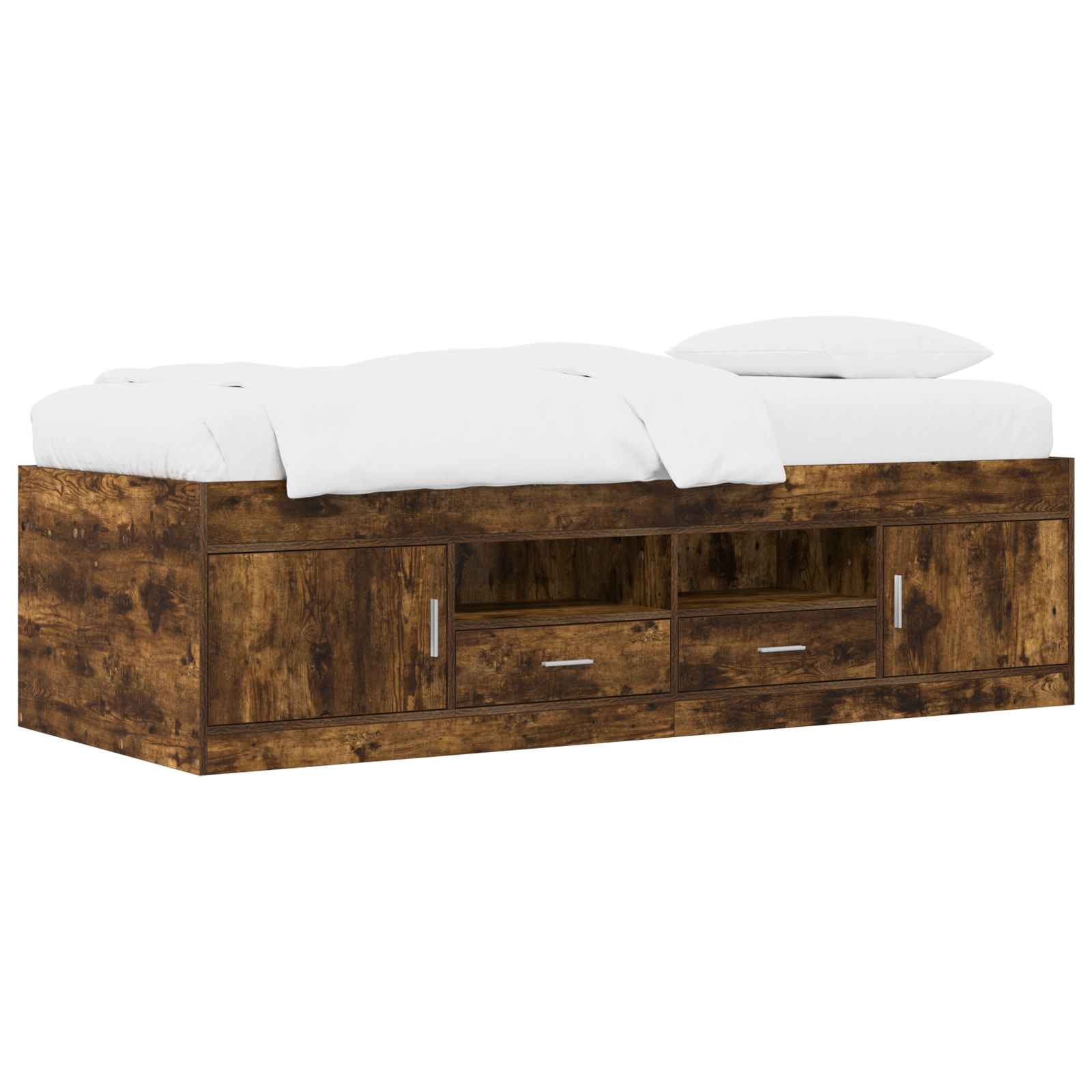 Telaio del letto con storage con porta Rovere Fumo 80 x 200 cm | homemem39