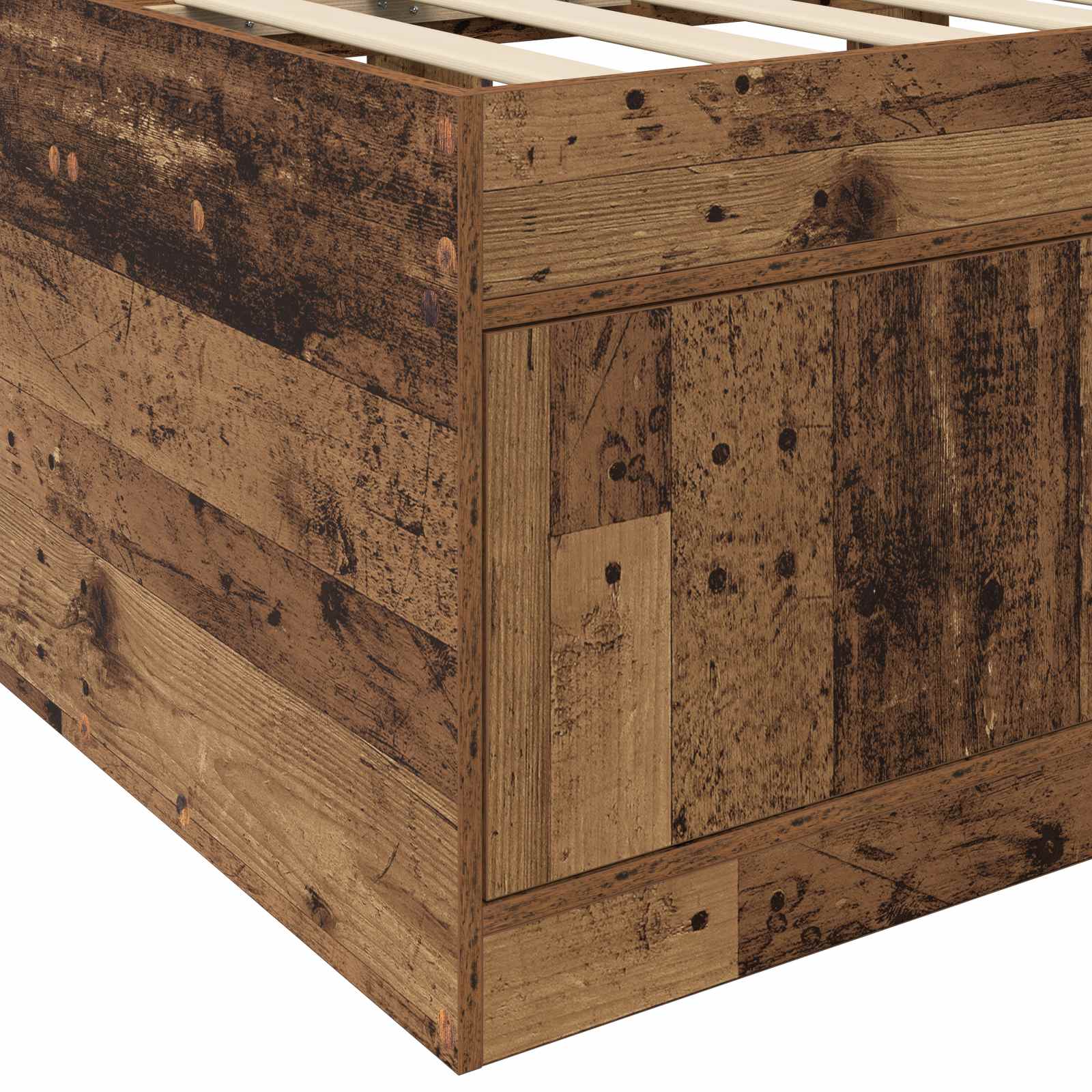 Telaio del letto con storage con porta Legno antico 80 x 200 cm | homemem39