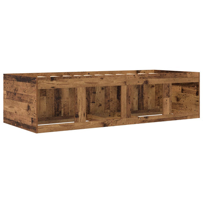 Telaio del letto con storage con porta Legno antico 80 x 200 cm | homemem39