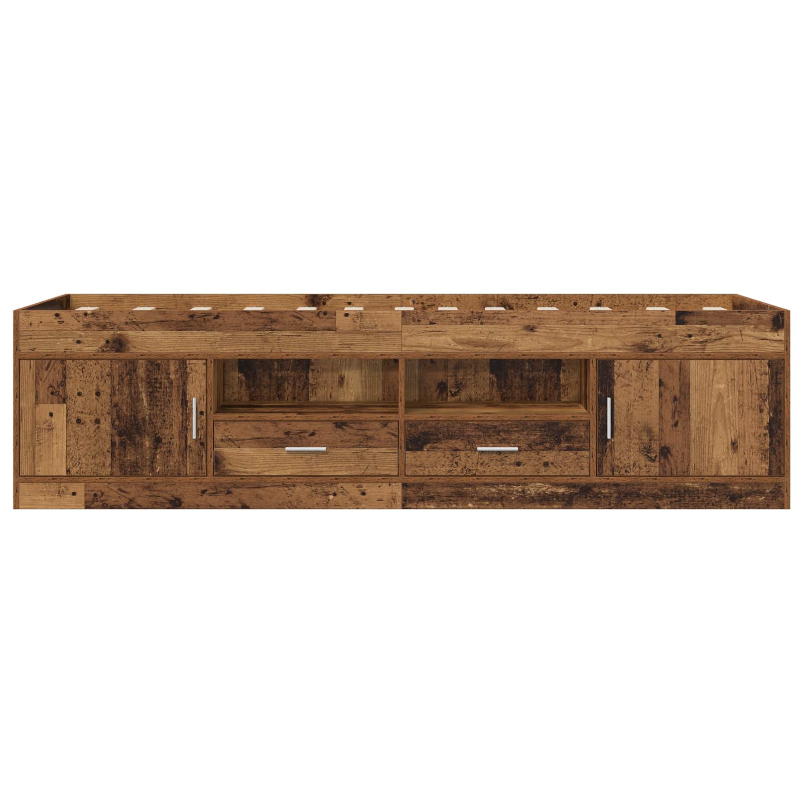 Telaio del letto con storage con porta Legno antico 80 x 200 cm | homemem39