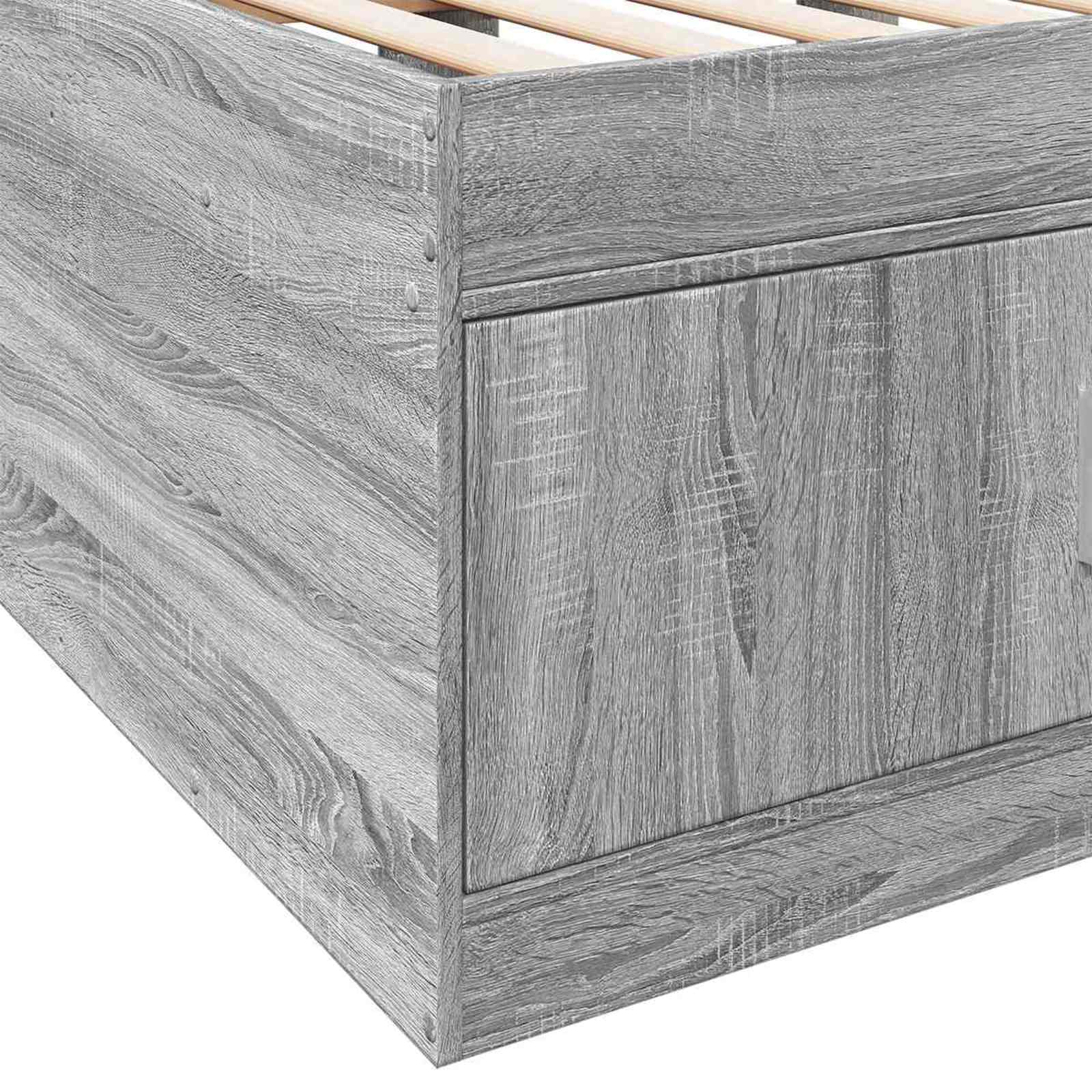 Telaio del letto con storage Sonoma grigio 80 x 200 cm | homemem39