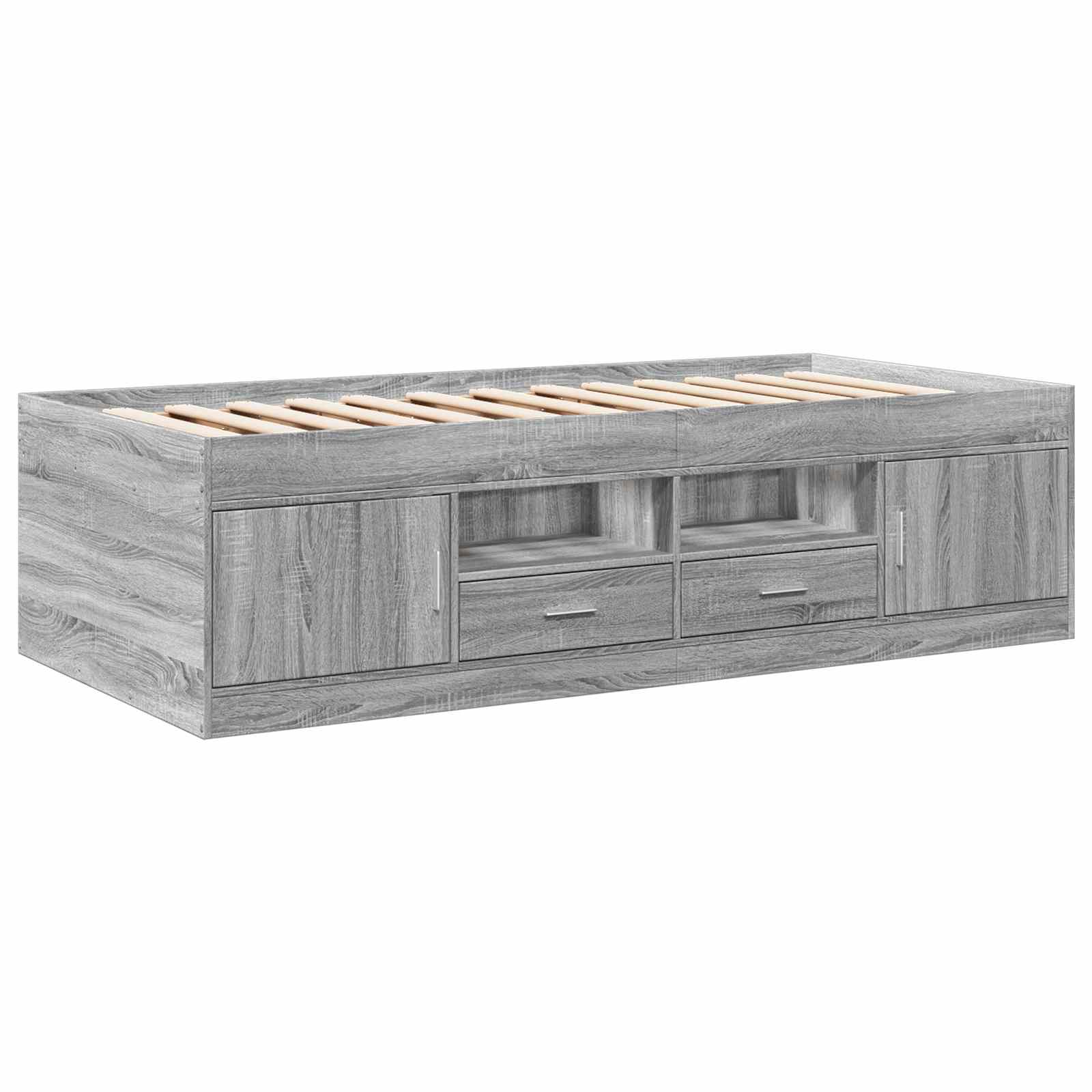 Telaio del letto con storage Sonoma grigio 80 x 200 cm | homemem39