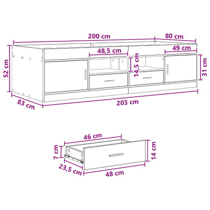 Telaio del letto con storage Sonoma grigio 80 x 200 cm | homemem39
