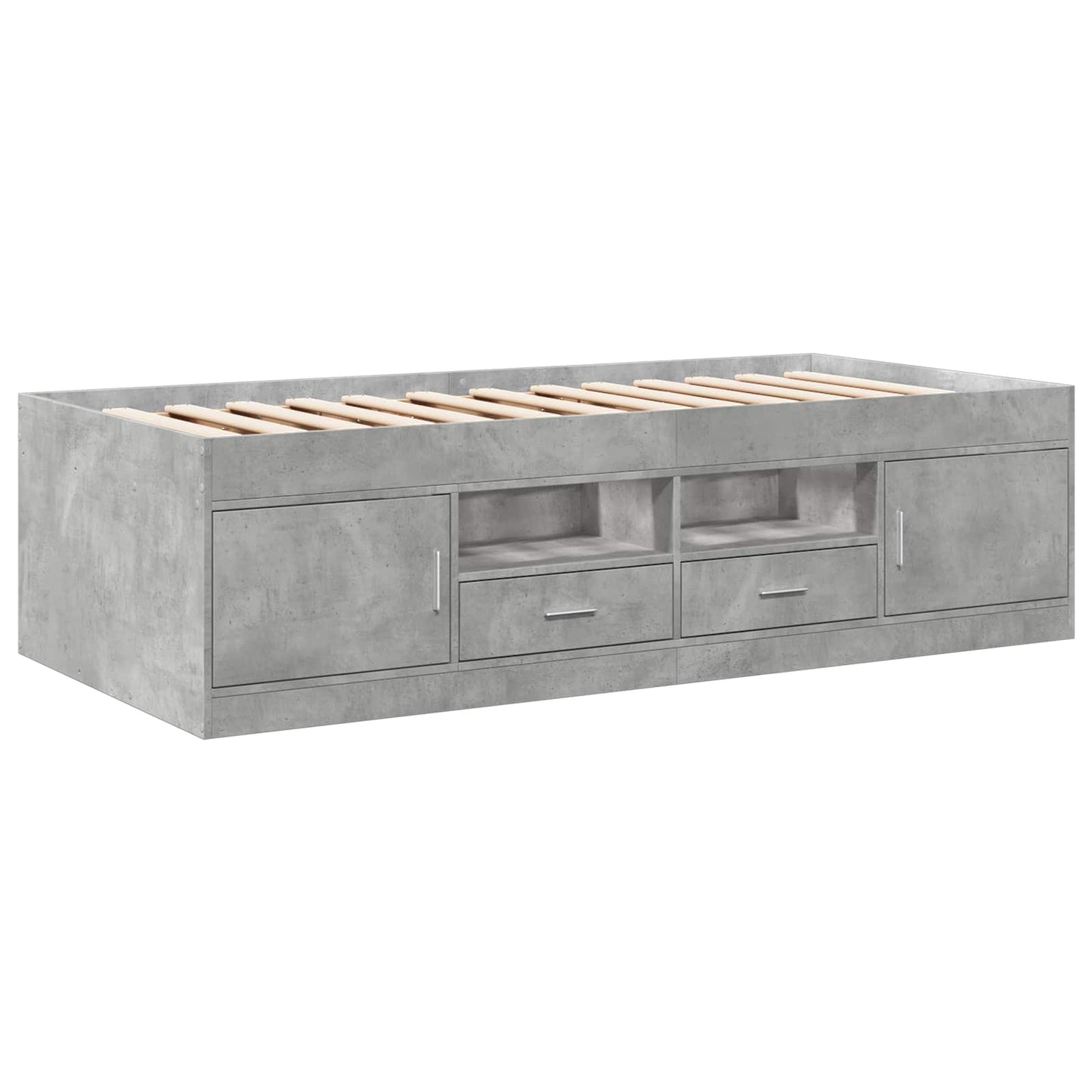 Telaio del letto con storage Grigio Cemento 80 x 200 cm | homemem39