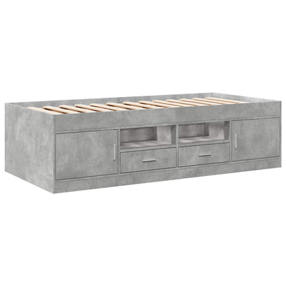 Telaio del letto con storage Grigio Cemento 80 x 200 cm | homemem39