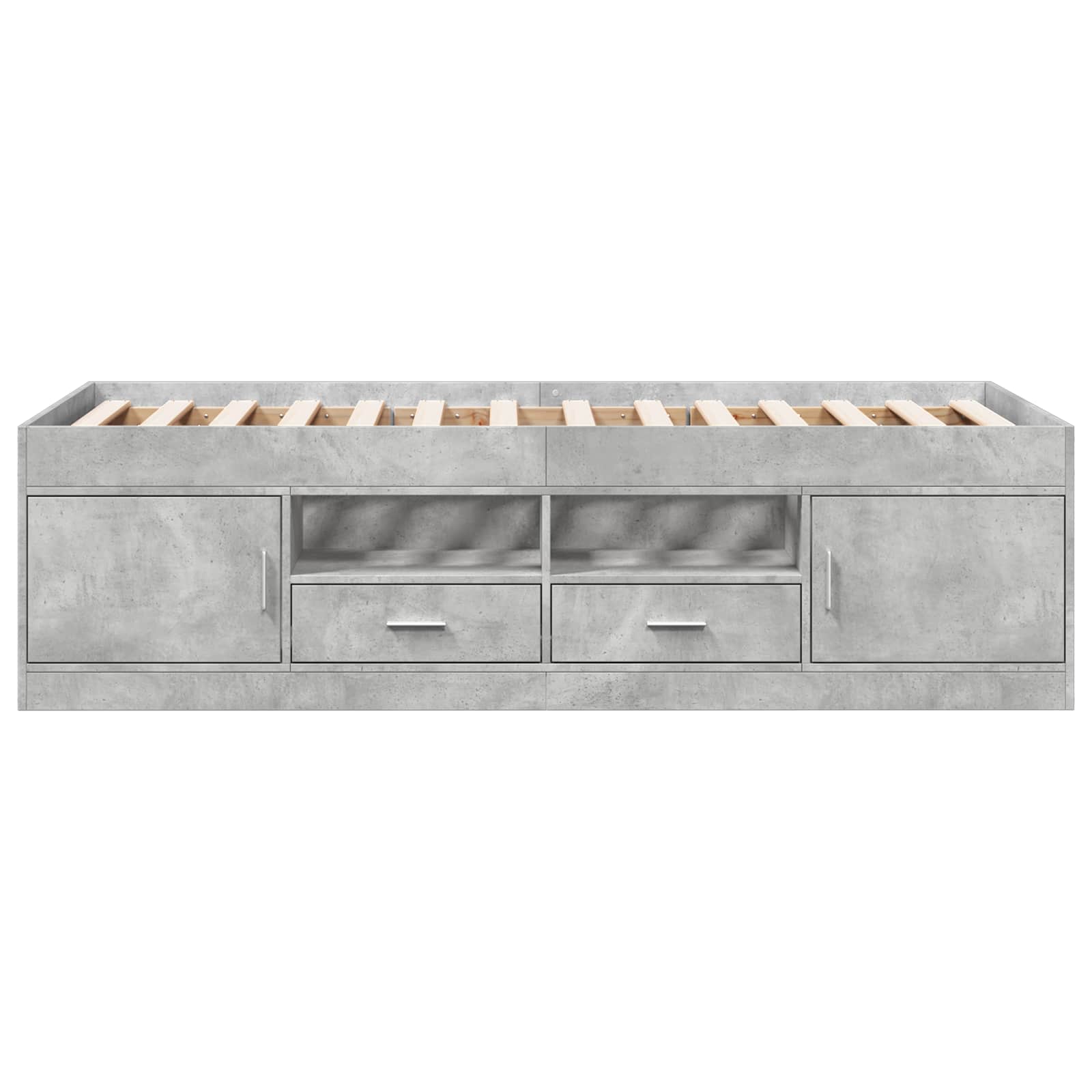 Telaio del letto con storage Grigio Cemento 80 x 200 cm | homemem39