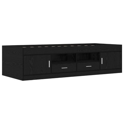 Telaio del letto con storage con porta Rovere Nero 80 x 200 cm | homemem39