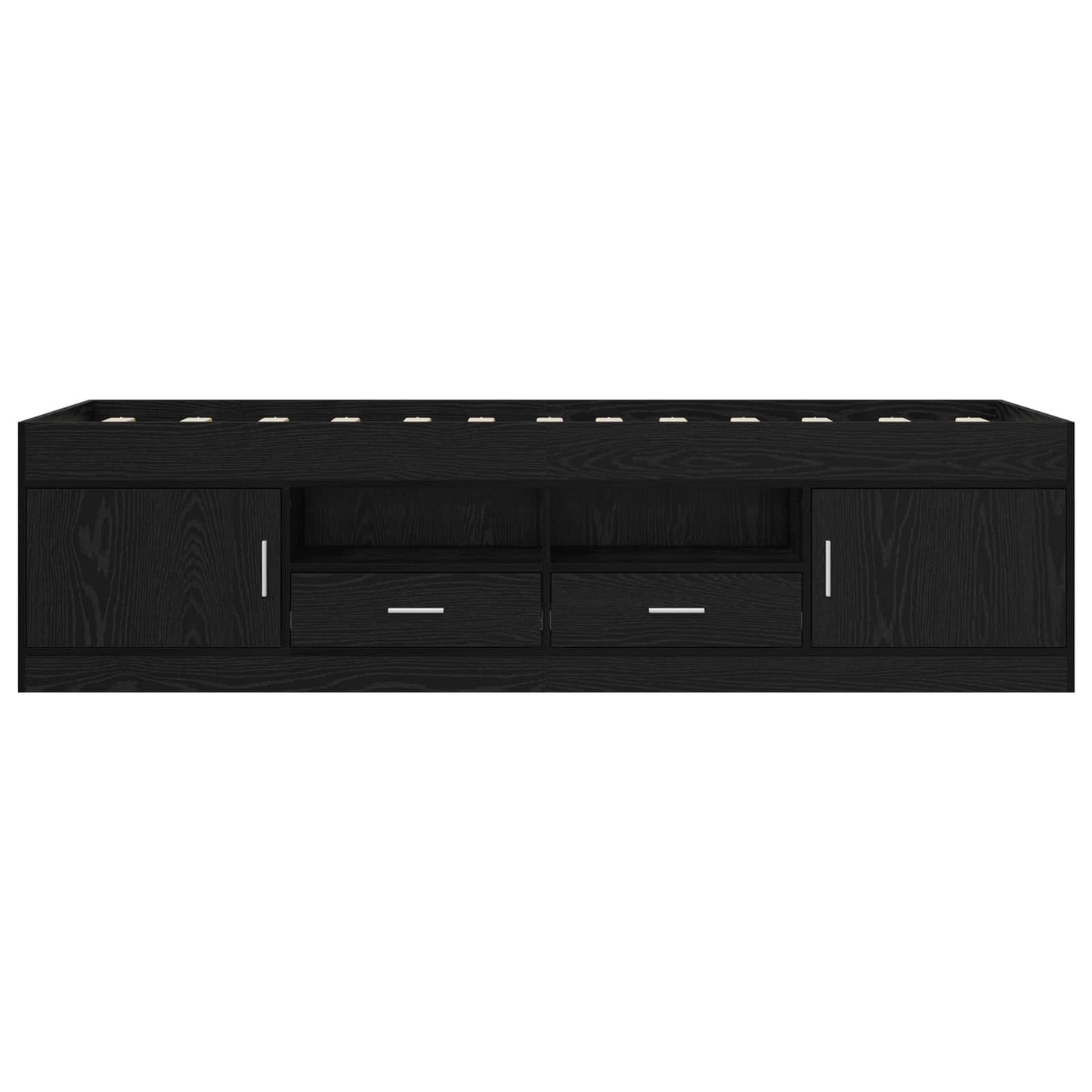 Telaio del letto con storage con porta Rovere Nero 80 x 200 cm