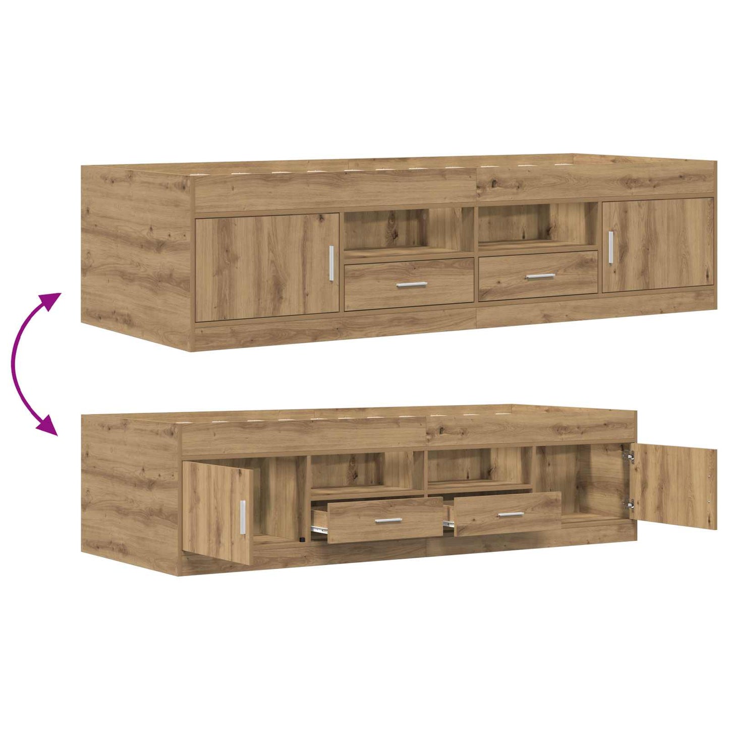 Telaio del letto con storage Rovere Artigianale 80 x 200 cm | homemem39