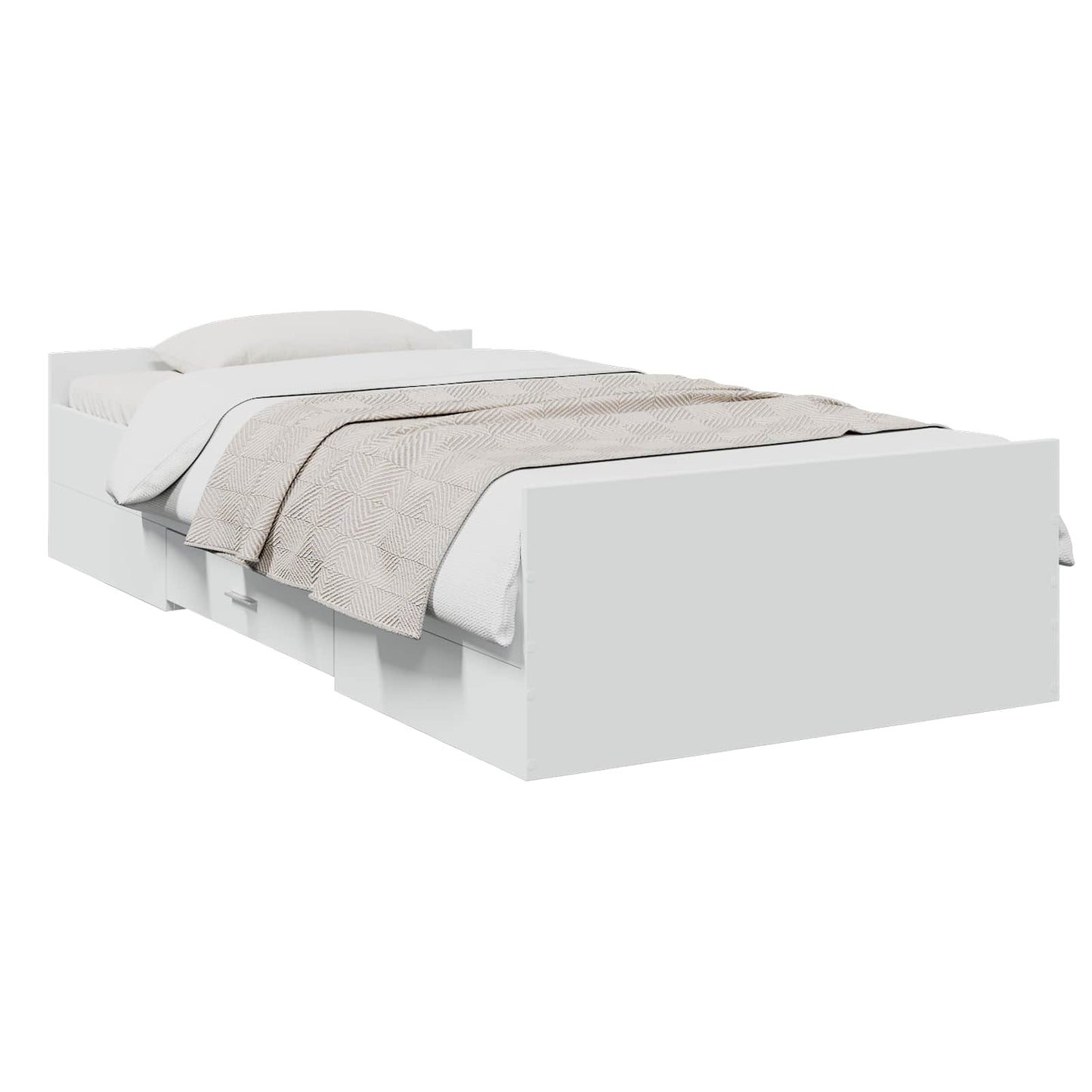 Telaio del letto con storage con cassetto Bianco 80 x 200 cm | homemem39