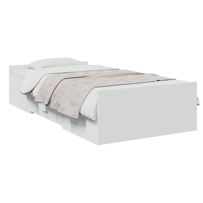 Telaio del letto con storage con cassetto Bianco 80 x 200 cm | homemem39