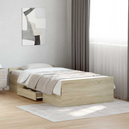 Telaio del letto con storage Rovere Sonoma 80 x 200 cm | homemem39