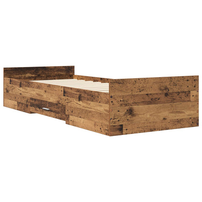Telaio del letto con storage Legno antico 80 x 200 cm | homemem39