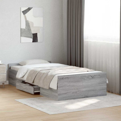 Telaio del letto con storage Sonoma grigio 80 x 200 cm | homemem39