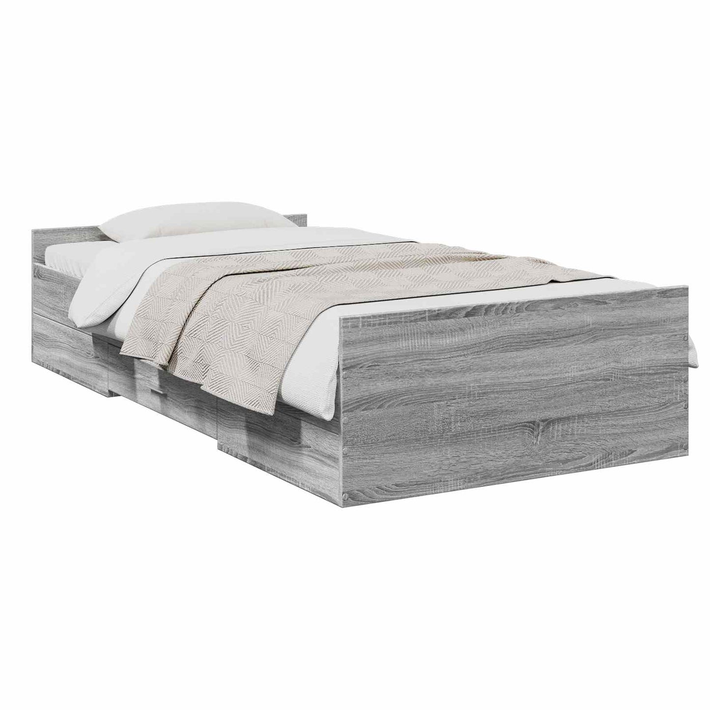 Telaio del letto con storage Sonoma grigio 80 x 200 cm | homemem39