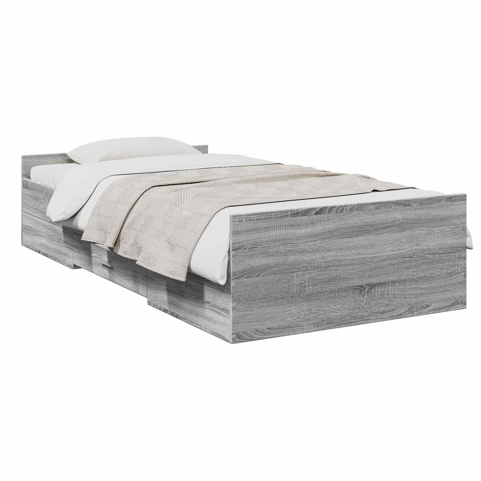 Telaio del letto con storage Sonoma grigio 80 x 200 cm | homemem39