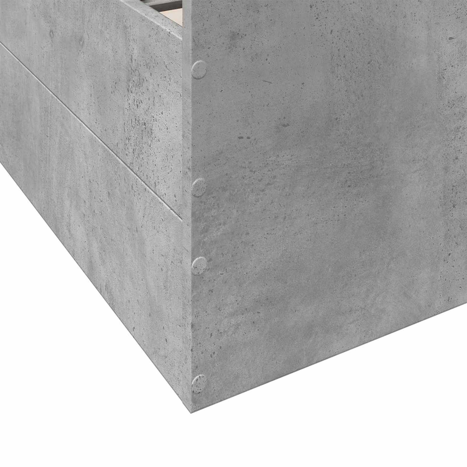 Telaio del letto con storage Grigio Cemento 80 x 200 cm | homemem39