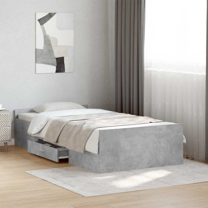 Telaio del letto con storage Grigio Cemento 80 x 200 cm | homemem39