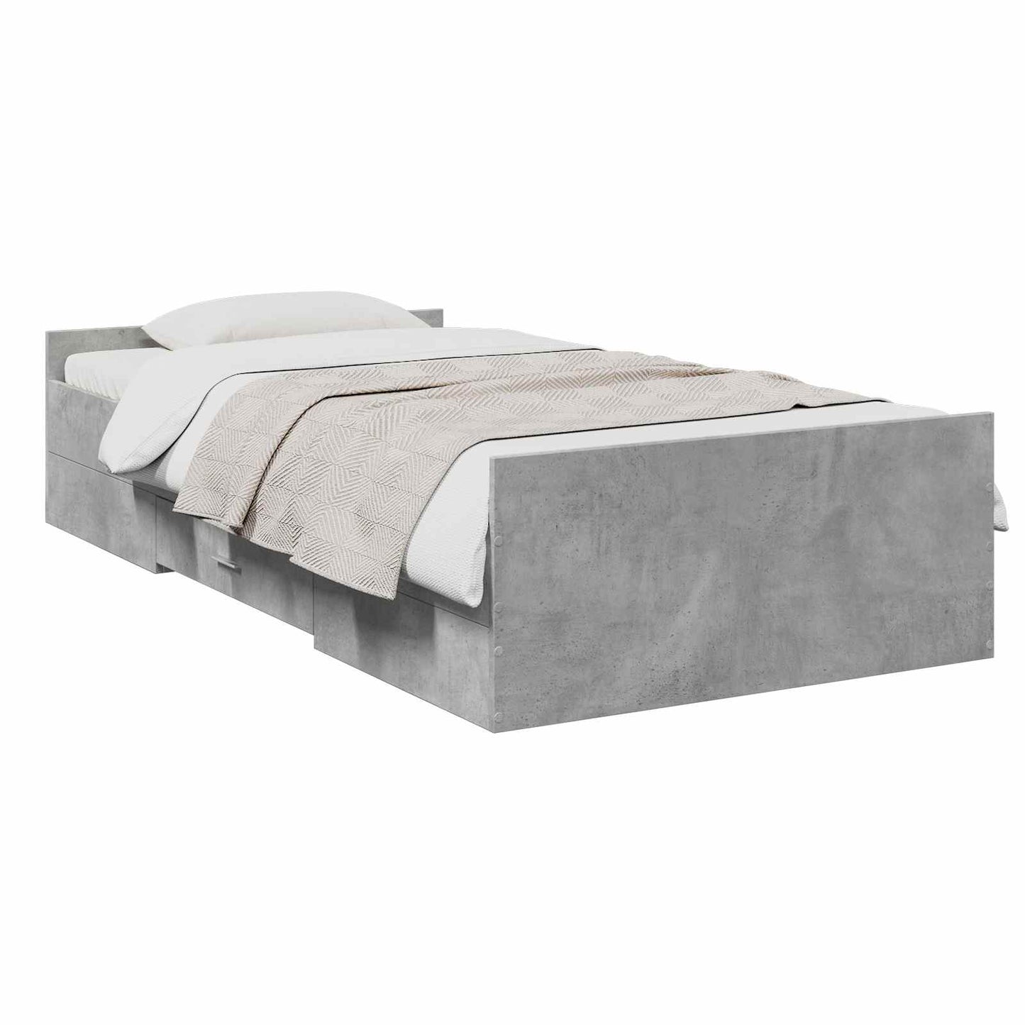 Telaio del letto con storage Grigio Cemento 80 x 200 cm | homemem39