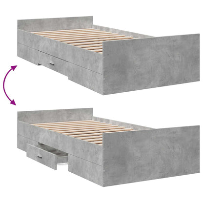 Telaio del letto con storage Grigio Cemento 80 x 200 cm | homemem39