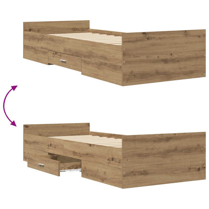 Telaio del letto con storage Rovere Artigianale 80 x 200 cm | homemem39