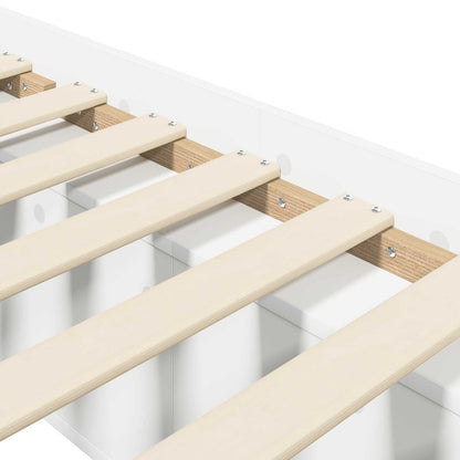 Telaio del letto con storage con lo scaffale Bianco 80 x 200 cm | homemem39