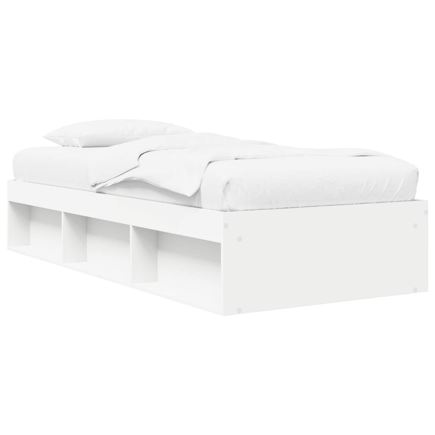 Telaio del letto con storage con lo scaffale Bianco 80 x 200 cm | homemem39