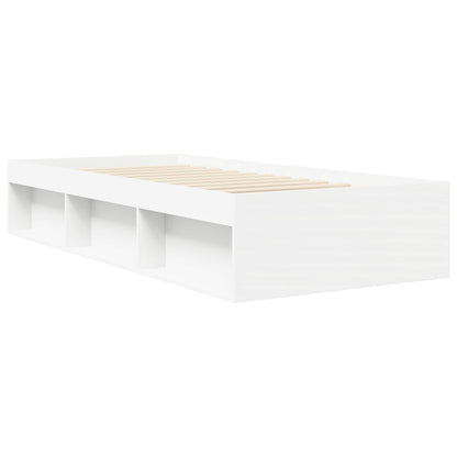 Telaio del letto con storage con lo scaffale Bianco 80 x 200 cm | homemem39