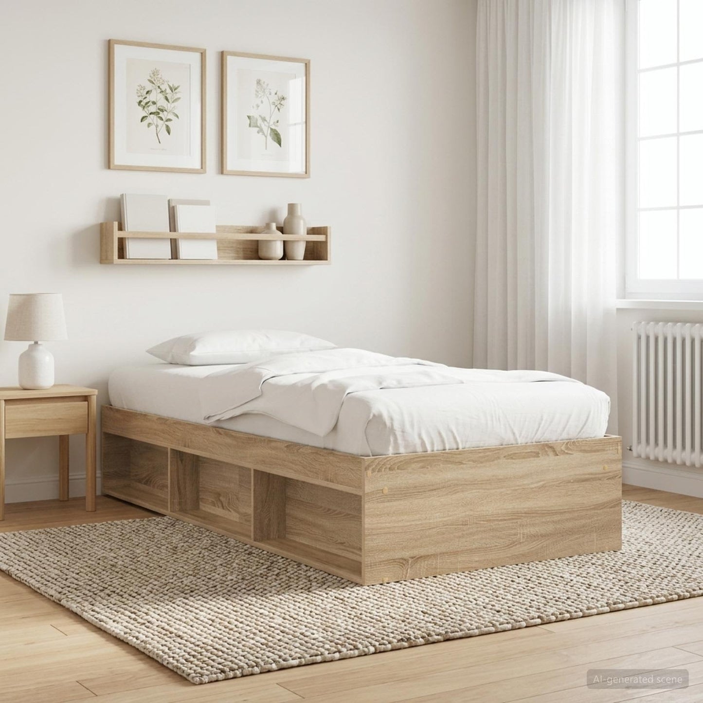Telaio del letto con storage Rovere Sonoma 80 x 200 cm | homemem39