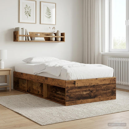 Telaio del letto con storage Legno antico 80 x 200 cm | homemem39