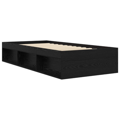 Telaio del letto con storage Rovere Nero 80 x 200 cm