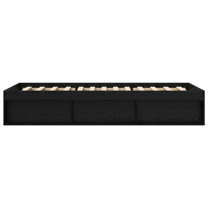 Telaio del letto con storage Rovere Nero 80 x 200 cm