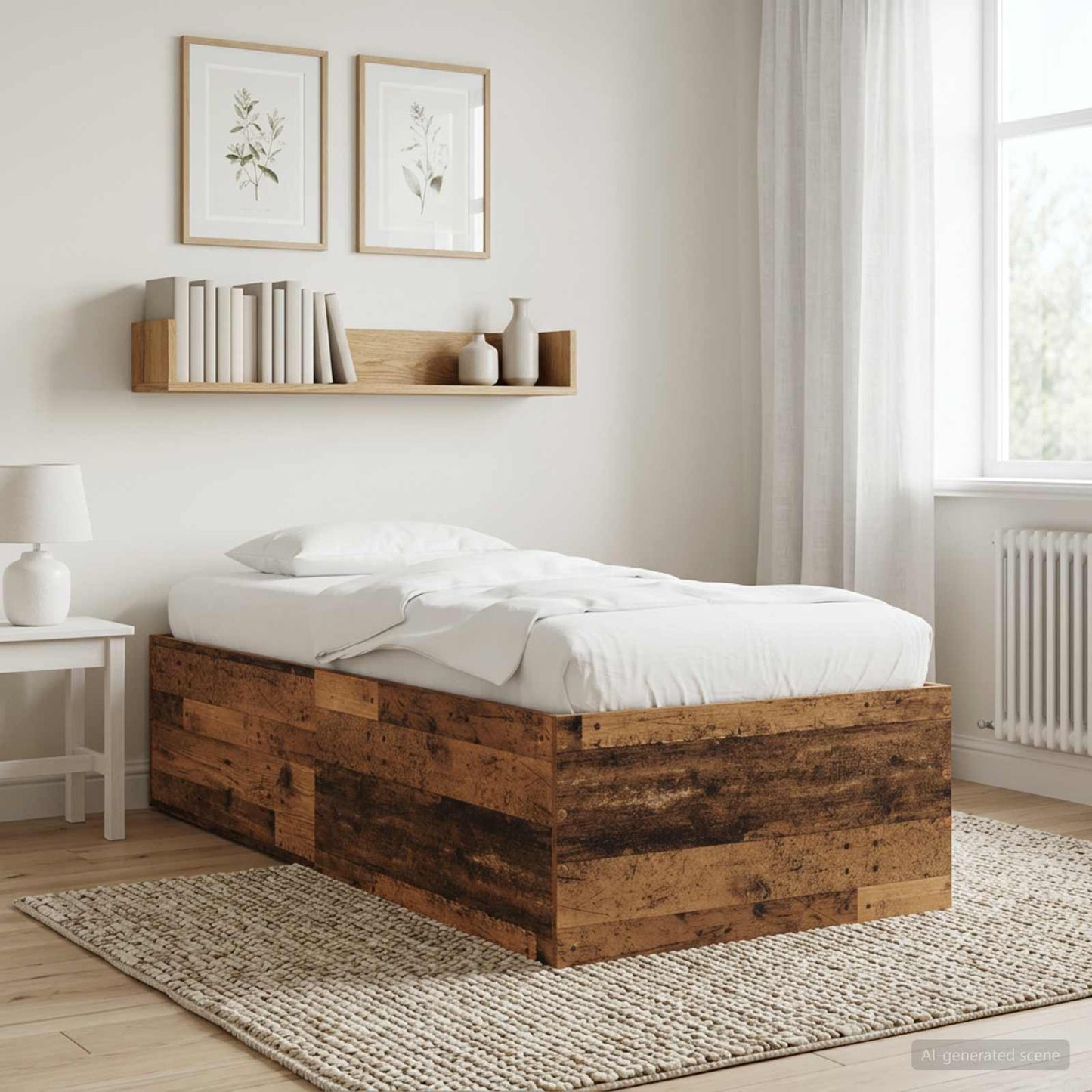 Struttura letto a pavimento Legno antico 80 x 200 cm