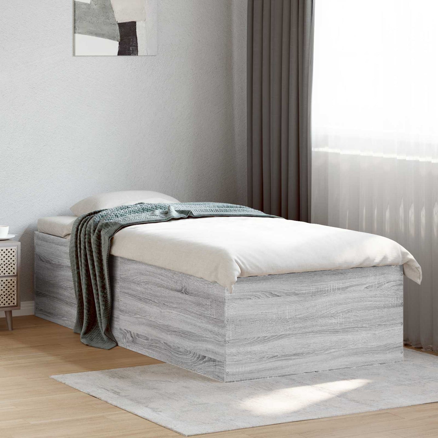 Struttura letto a pavimento Sonoma grigio 80 x 200 cm | homemem39