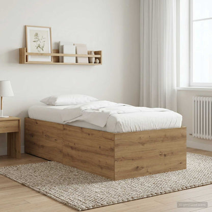 Struttura letto a pavimento Rovere Artigianale 80 x 200 cm | homemem39