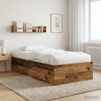 Struttura letto a pavimento Legno antico 80 x 200 cm | homemem39