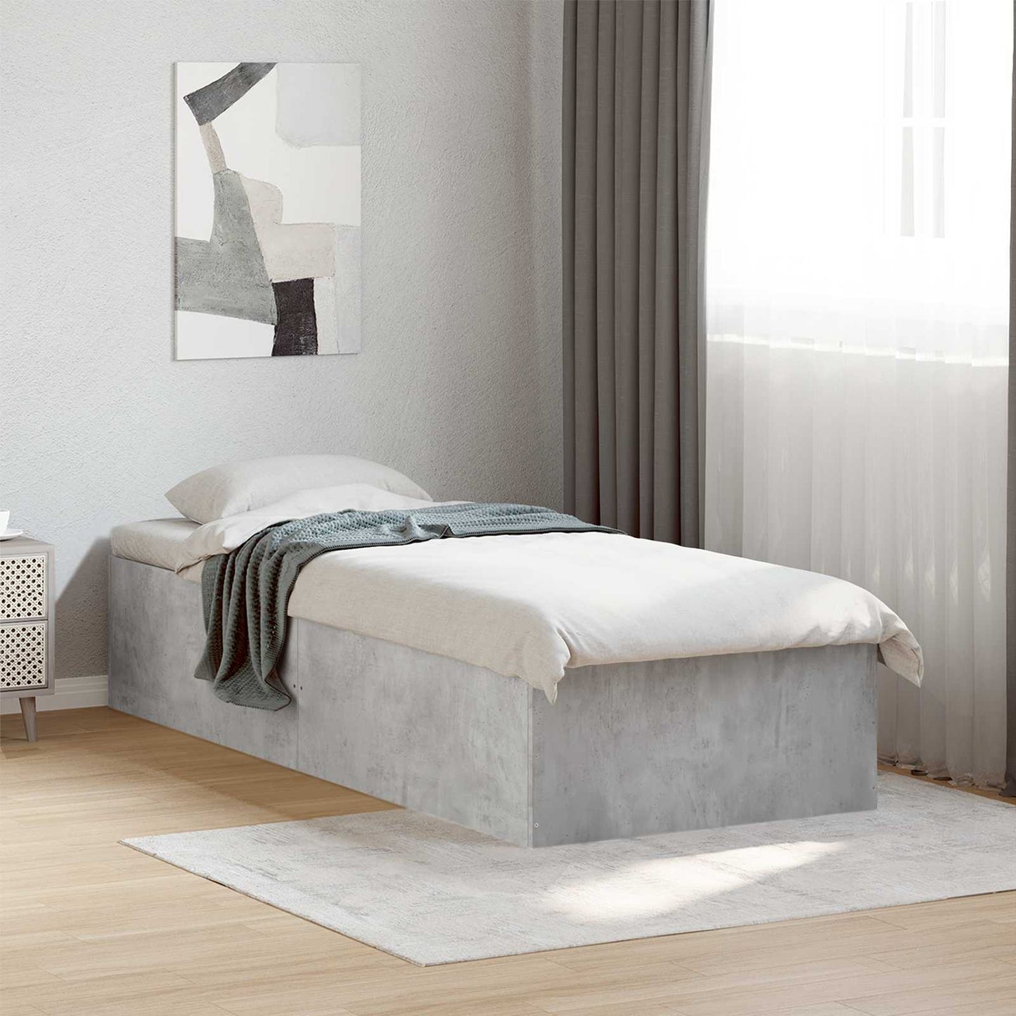 Struttura letto a pavimento Grigio Cemento 80 x 200 cm | homemem39