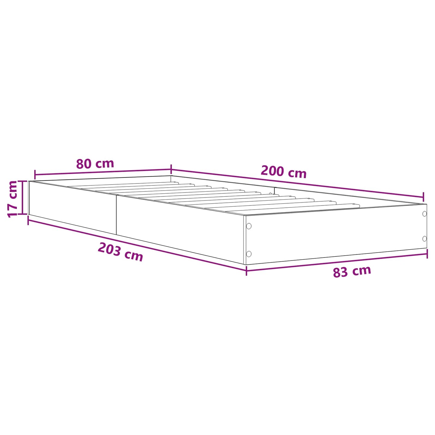Telaio del letto con storage con lo scaffale Bianco 80 x 200 cm | homemem39