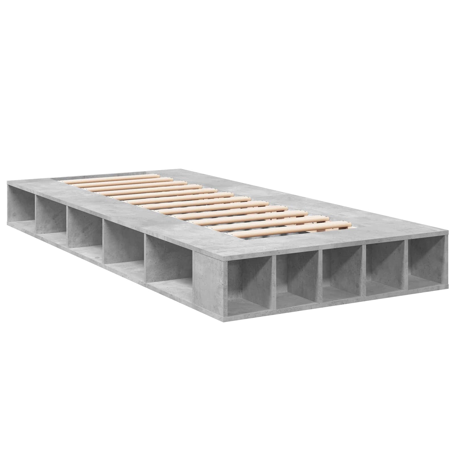Telaio del letto con storage Grigio Cemento 80 x 200 cm | homemem39