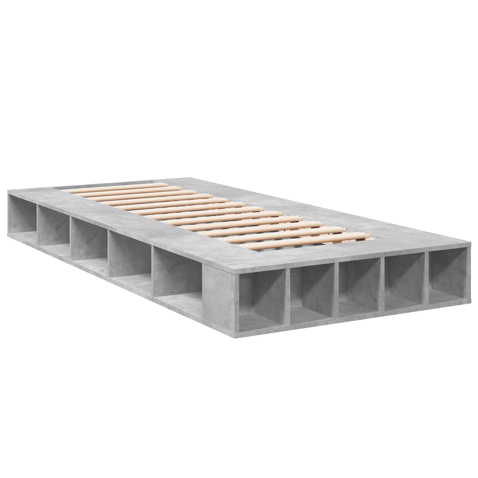 Telaio del letto con storage Grigio Cemento 80 x 200 cm | homemem39